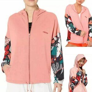 Adidas x Farm Rio Essentials Full Zip Hoodie Track Top XS Oversized Sweatshirt